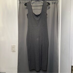 Reformation Cassi Knit Midi Split Gray Tank Top Dress Size Medium